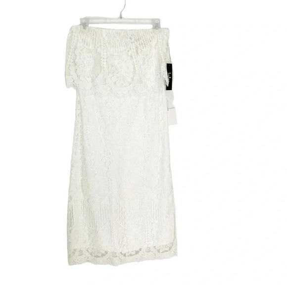 NWT Lulus Delia White Lace Strapless Midi Dress Bridal Party Size S - Picture 4 of 13